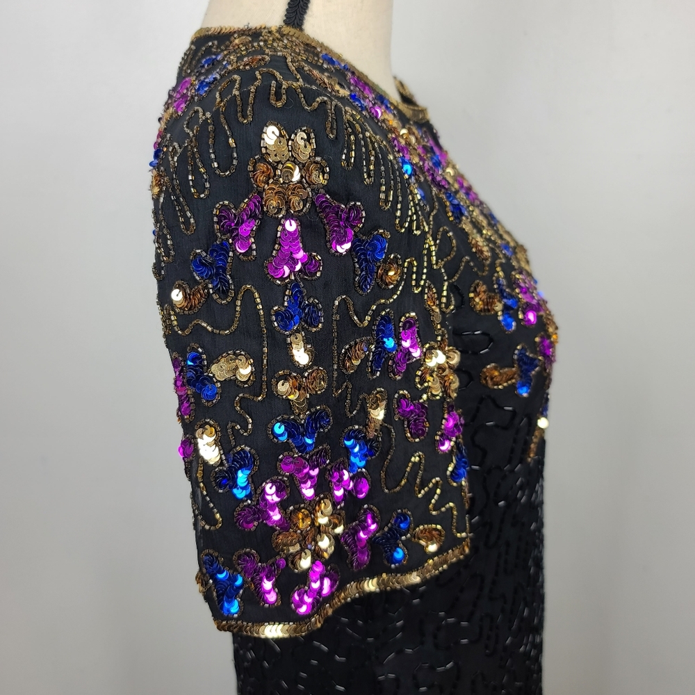 Vintage Stenay Black Midi Cocktail Dress - Picture 7 of 13